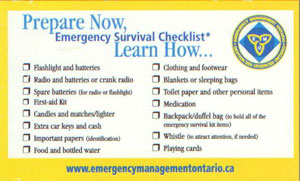 emergency checklist